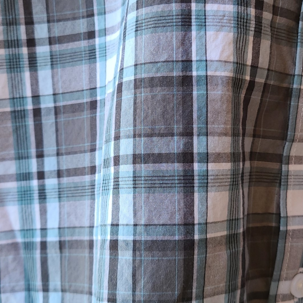 🔖3 For $10 🛍 Men's Casual Button Down Shirt - Blue Plaid - Picture 9 of 12